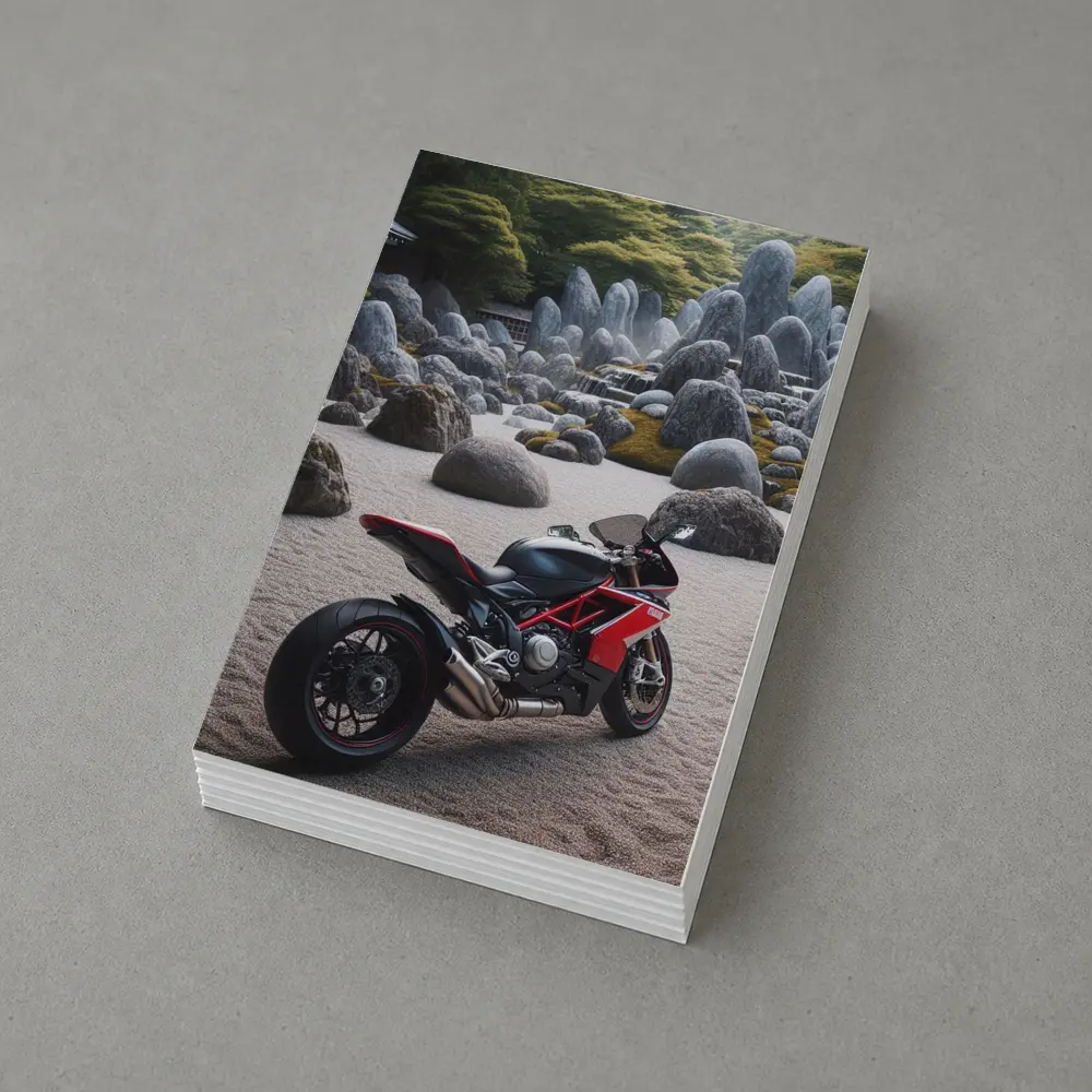 Ducati Superbike Parked In Zen Garden – Postcards
