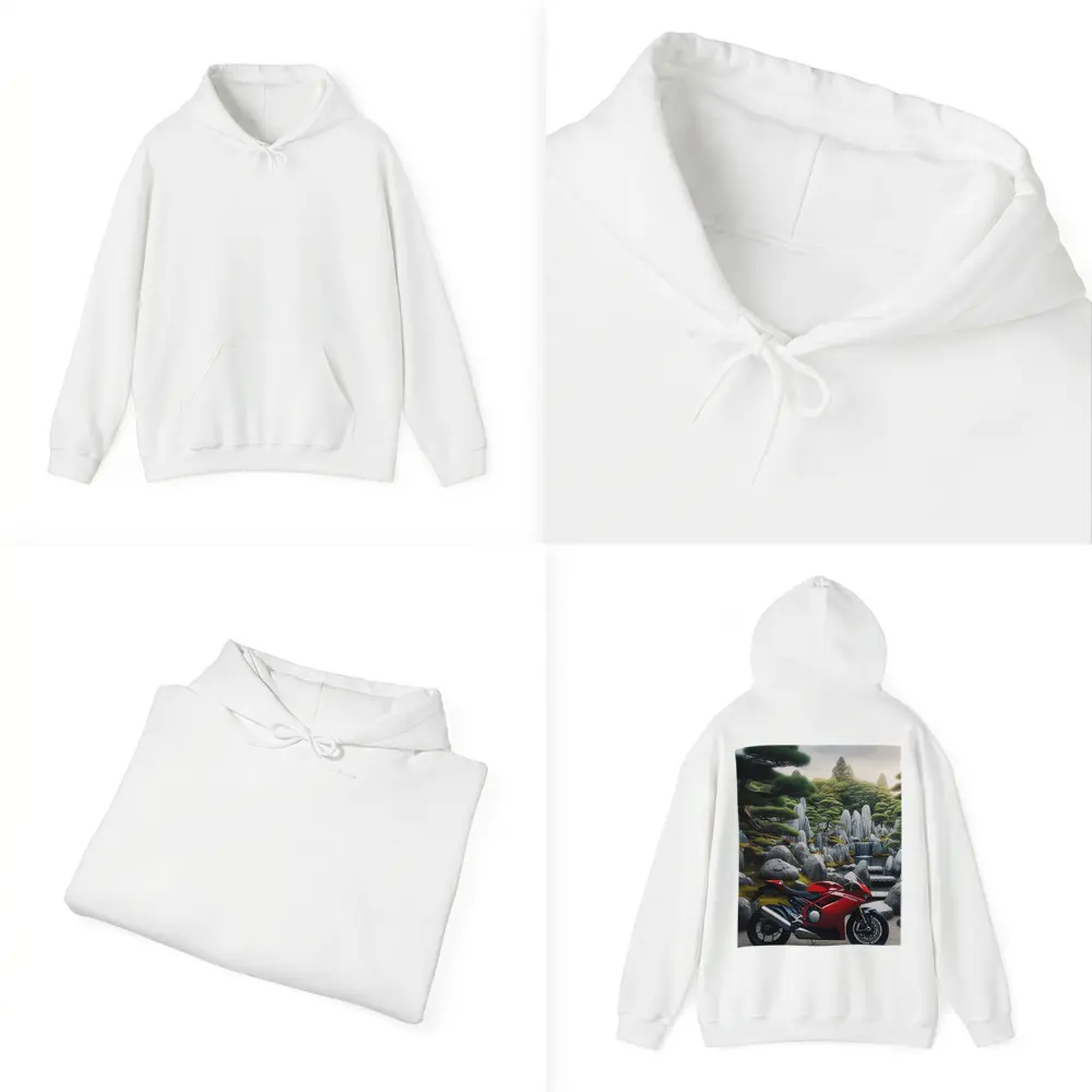 Red Ducati Superbike Japanese Garden Setting – Hoodies