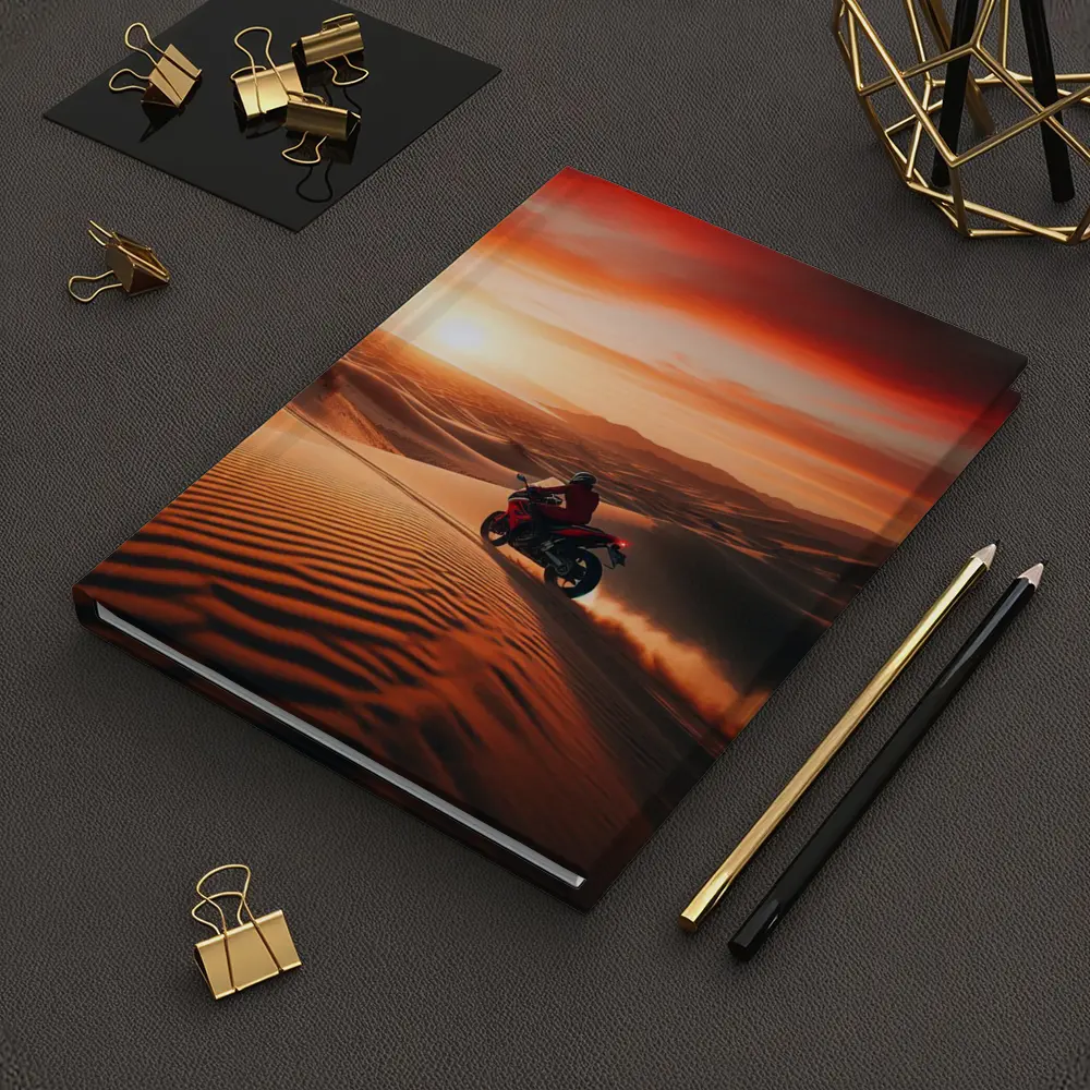 Sport Bike Rider Desert Dunes Sunset – Notebooks