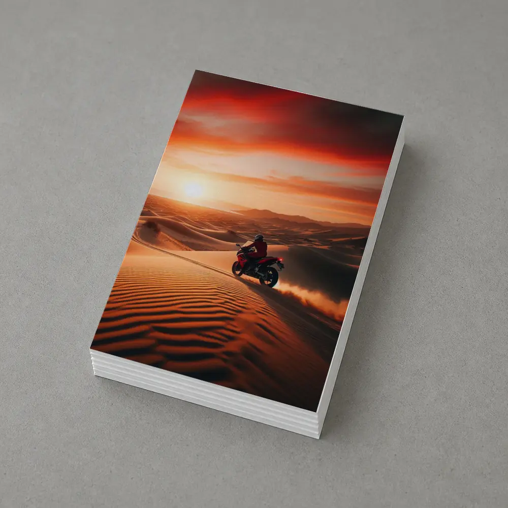 Sport Bike Rider Desert Dunes Sunset – Postcards