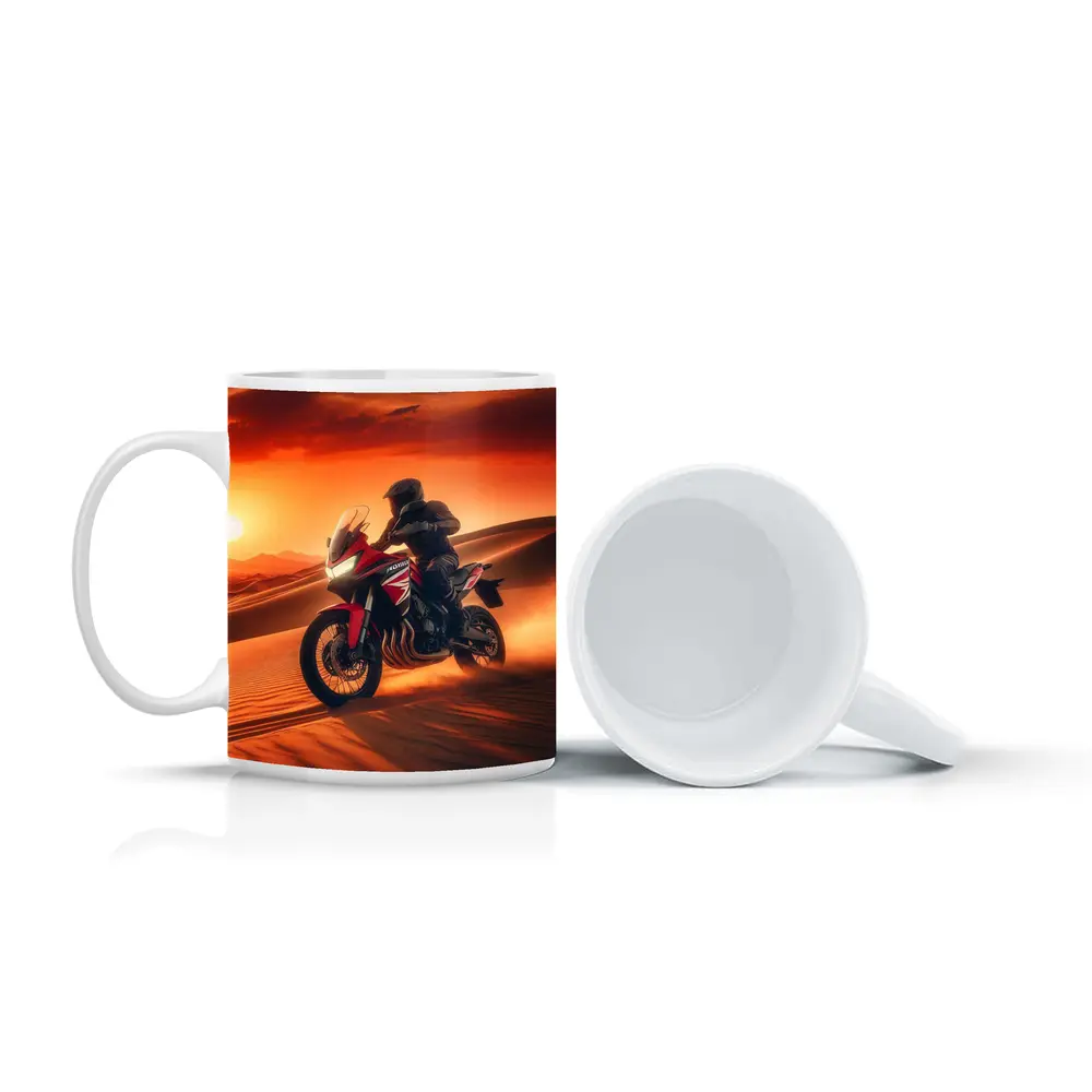 Honda Adventure Motorcycle Desert Sunset Ride – Mugs