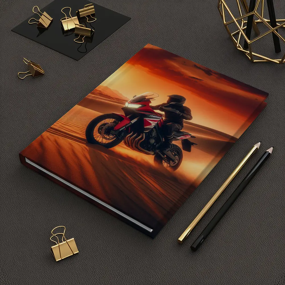 Honda Adventure Motorcycle Desert Sunset Ride – Notebooks
