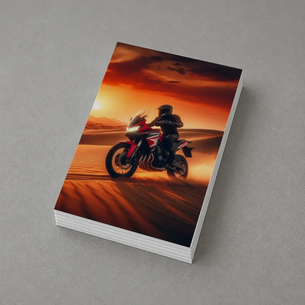 Honda Adventure Motorcycle Desert Sunset Ride – Postcards