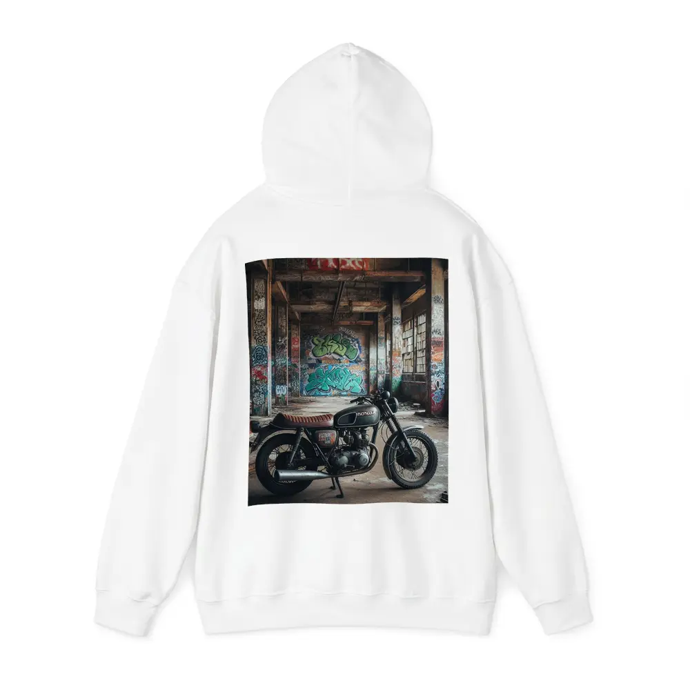 Honda Cafe Racer Motorcycle Abandoned Building Graffiti – Hoodies
