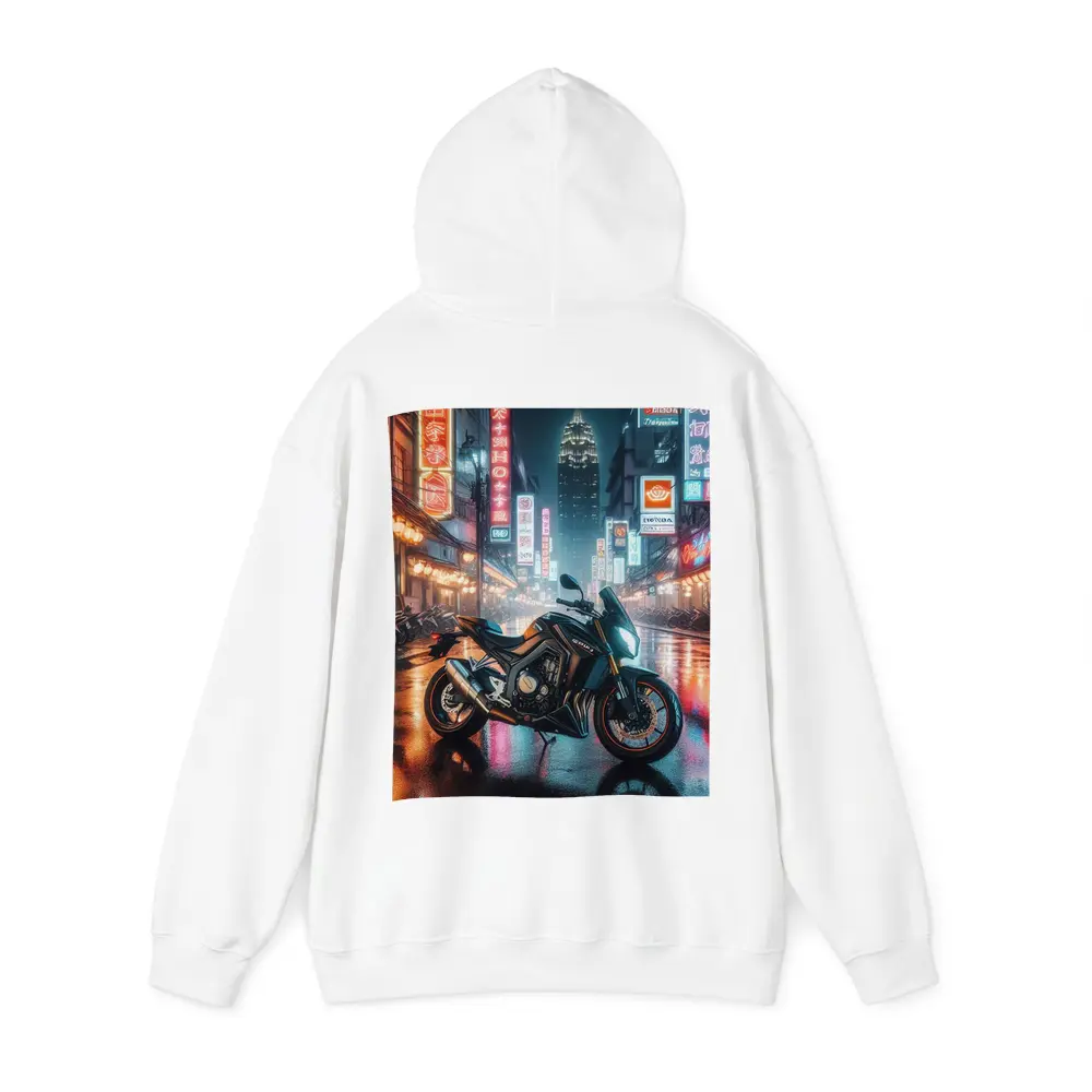 Naked Bike Rainy Neon City Night Street – Hoodies