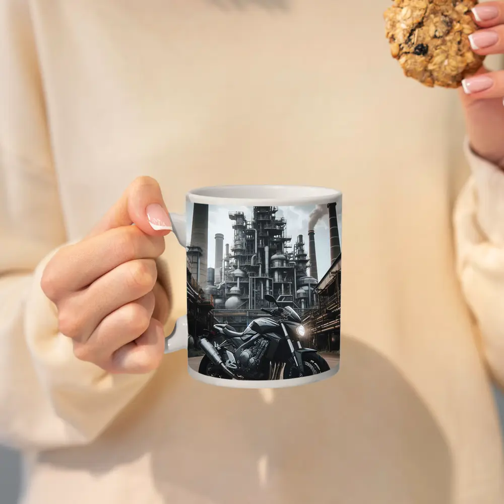 Honda Naked Bike Industrial Factory Background – Mugs