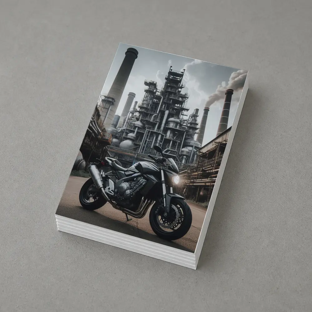 Honda Naked Bike Industrial Factory Background – Postcards