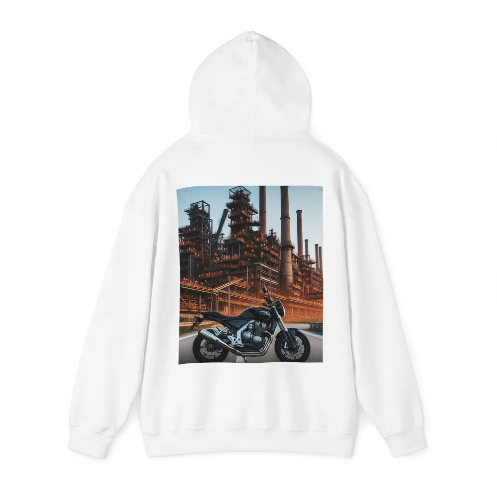 Naked Bike Motorcycle Industrial Refinery Dusk – Hoodies