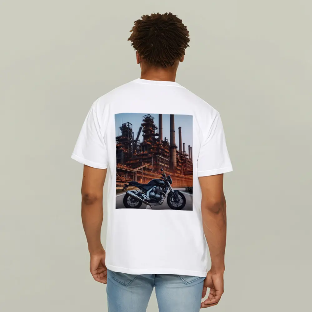 Naked Bike Motorcycle Industrial Refinery Dusk – T-Shirts
