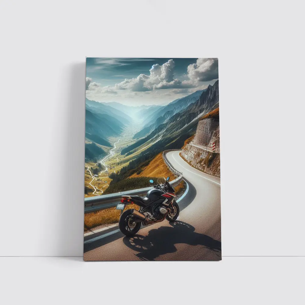 Sport Bike on Mountain Alpine Road – Wall Art