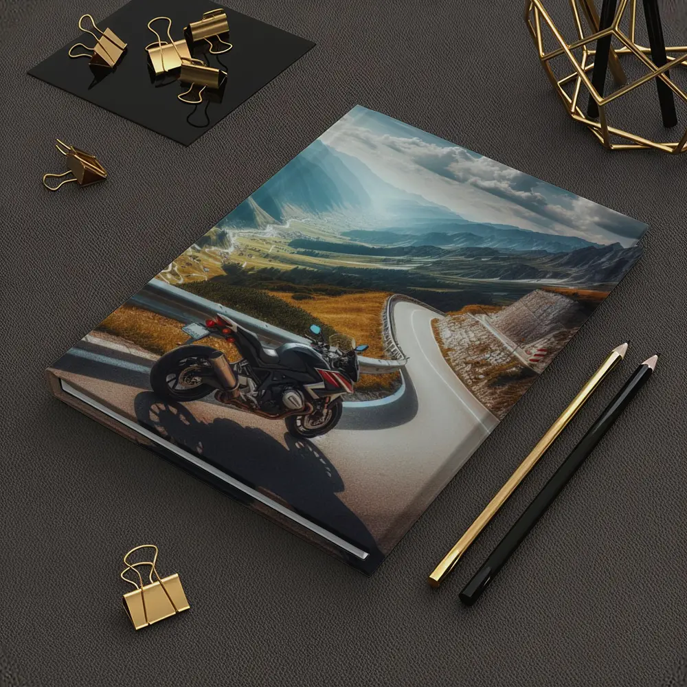 Sport Bike on Mountain Alpine Road – Notebooks