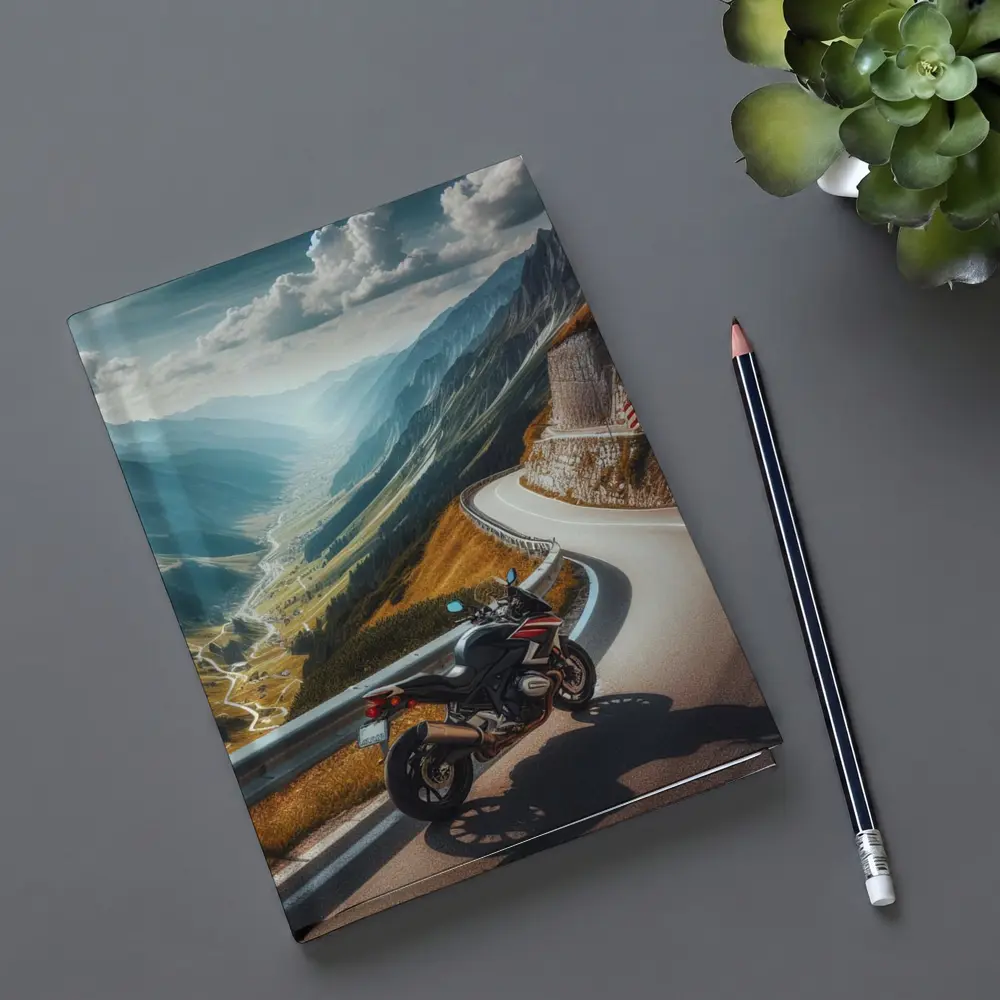 Sport Bike on Mountain Alpine Road – Notebooks