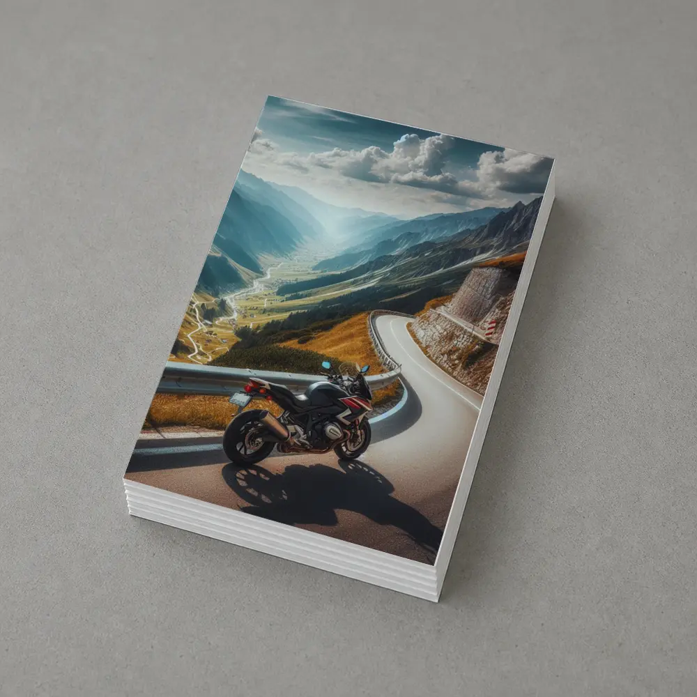Sport Bike on Mountain Alpine Road – Postcards
