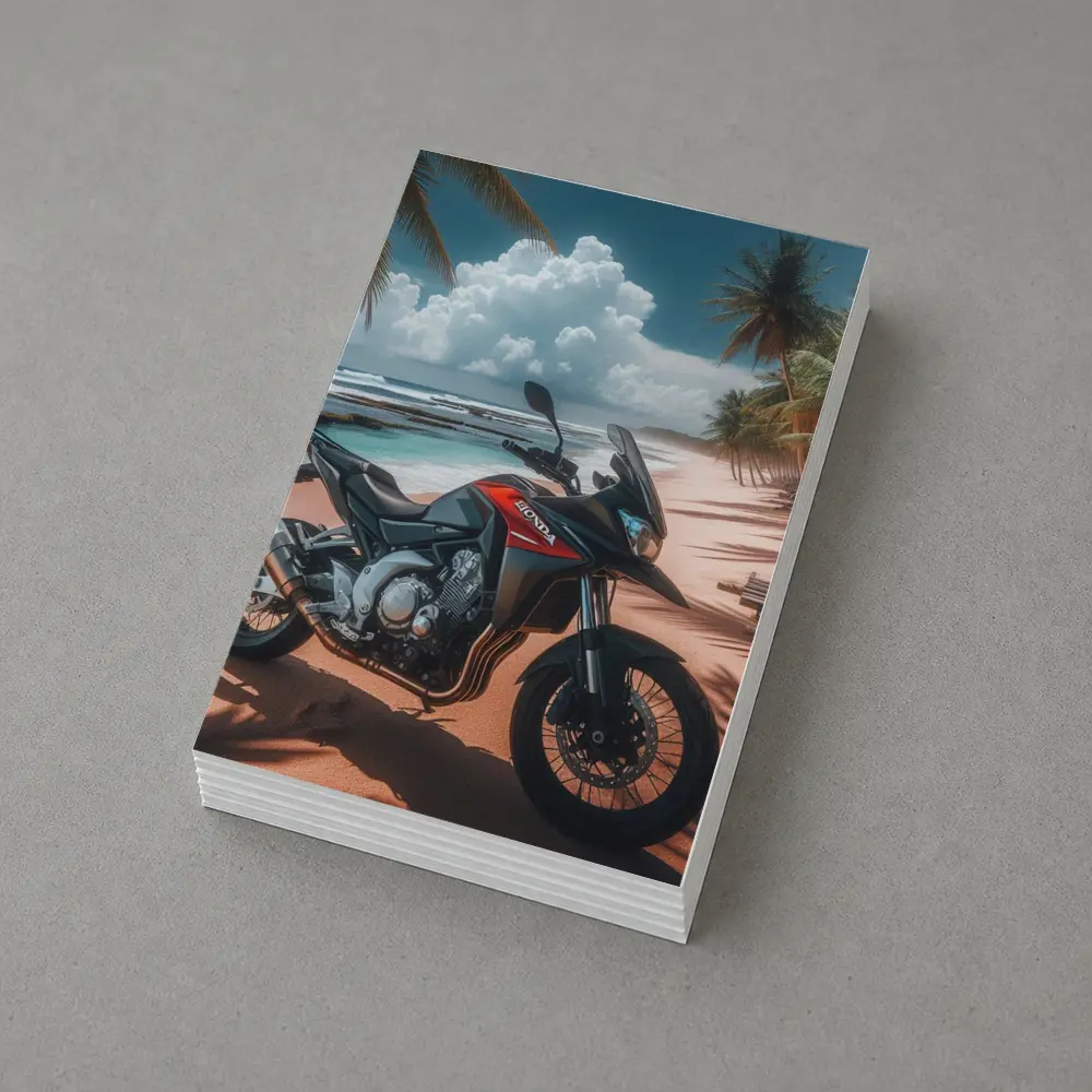 Honda Adventure Motorcycle Tropical Beach Scene – Postcards