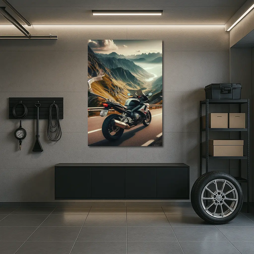 Sport Bike Superbike Mountain Road Scenic View – Wall Art