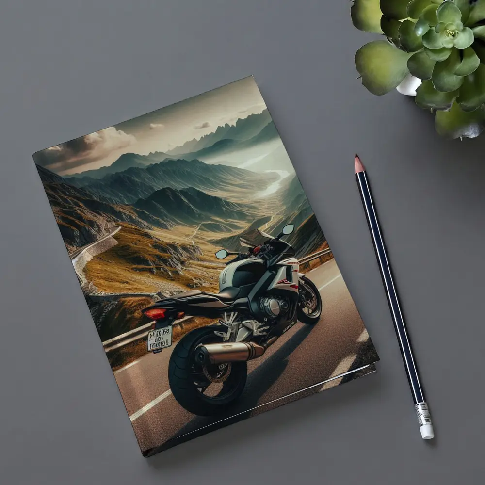Sport Bike Superbike Mountain Road Scenic View – Notebooks
