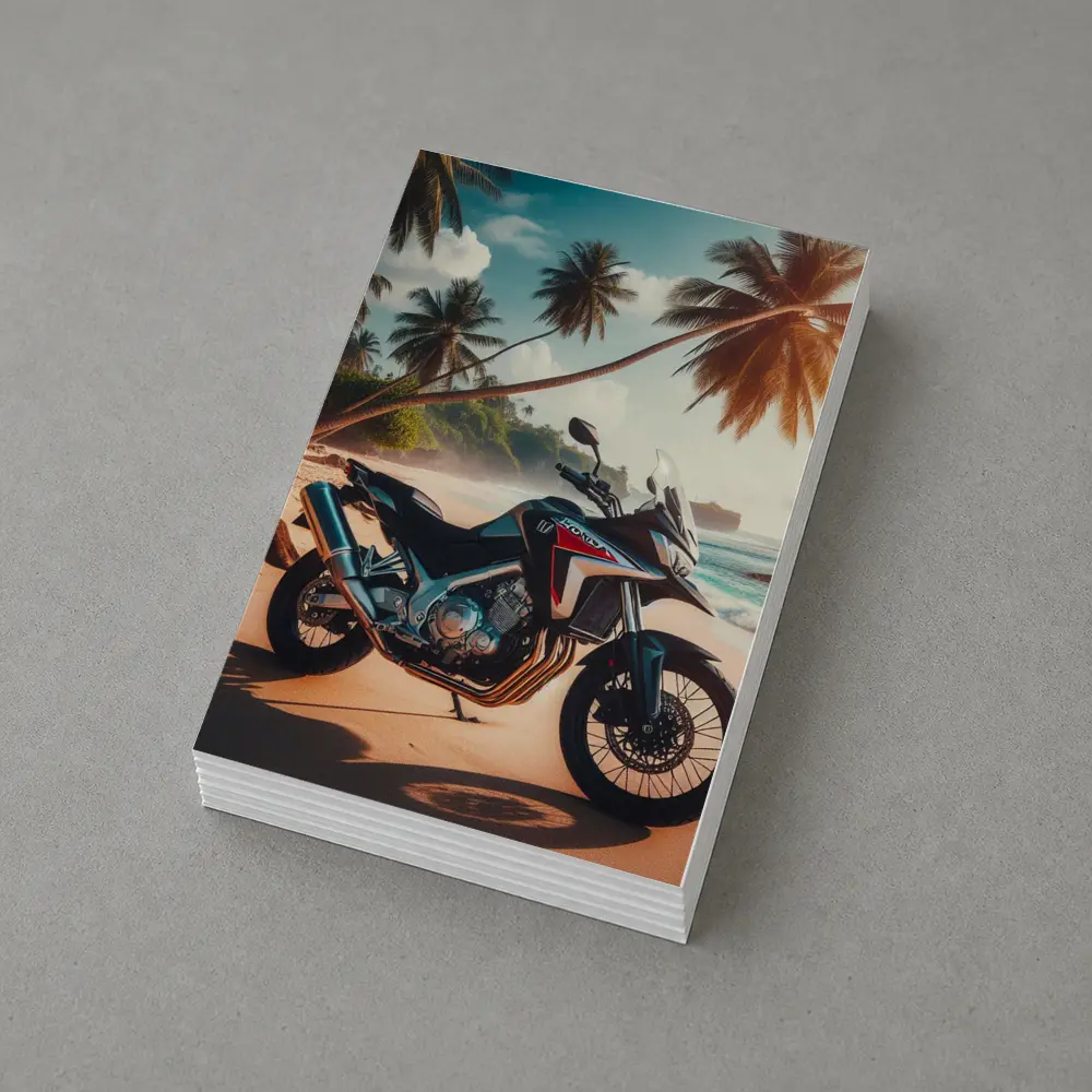 Honda Adventure Motorcycle Tropical Beach Scene – Postcards