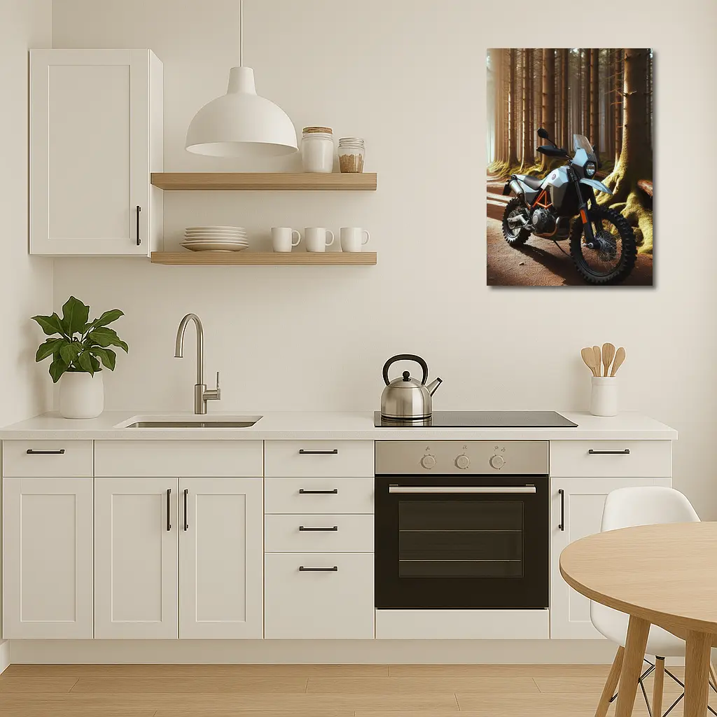Adventure Dual Sport Bike Forest Trail Sunlight – Wall Art