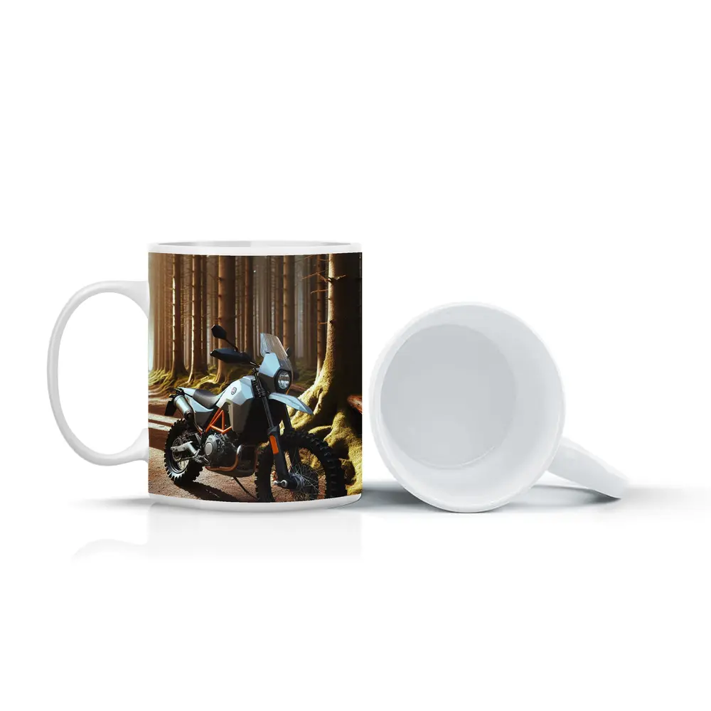 Adventure Dual Sport Bike Forest Trail Sunlight – Mugs