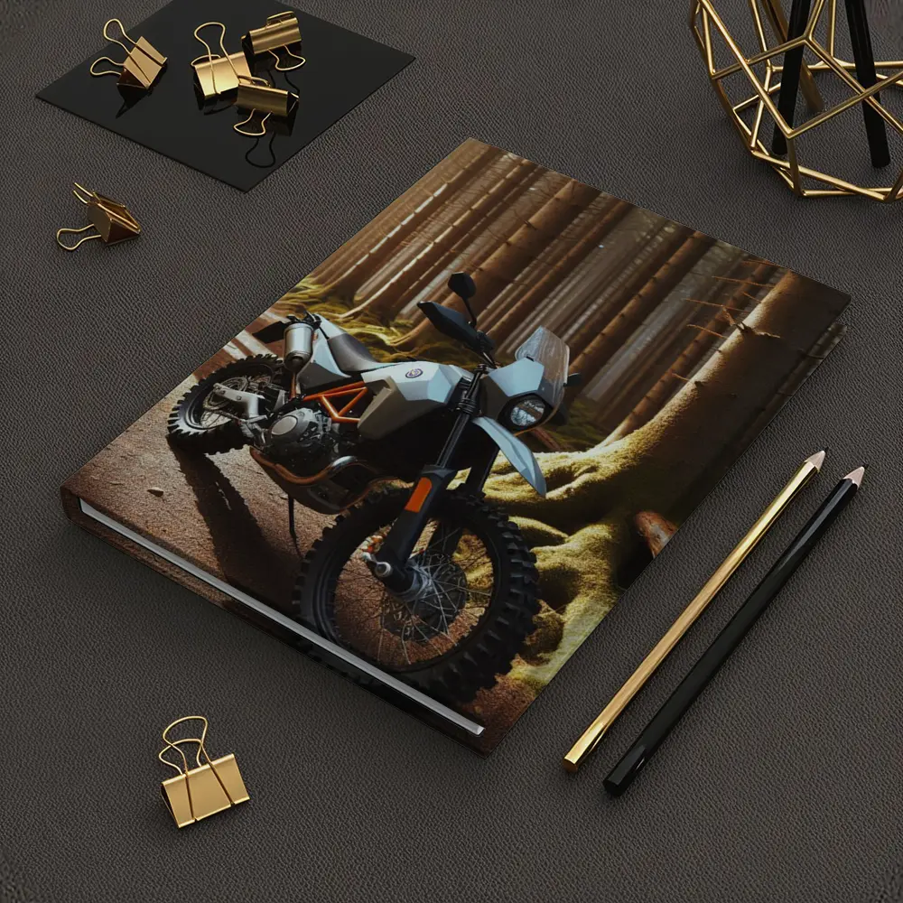 Adventure Dual Sport Bike Forest Trail Sunlight – Notebooks