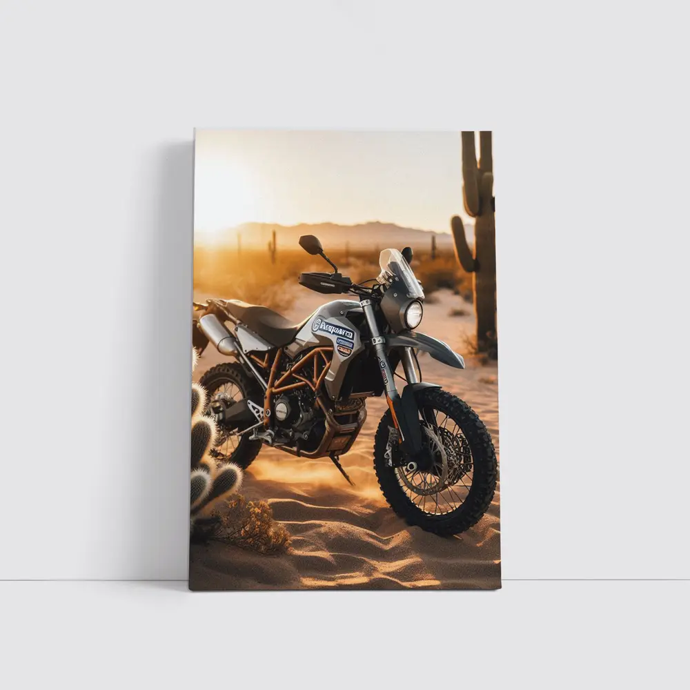 Husqvarna Adventure Dual Sport Bike Desert Sunset – Wall Art