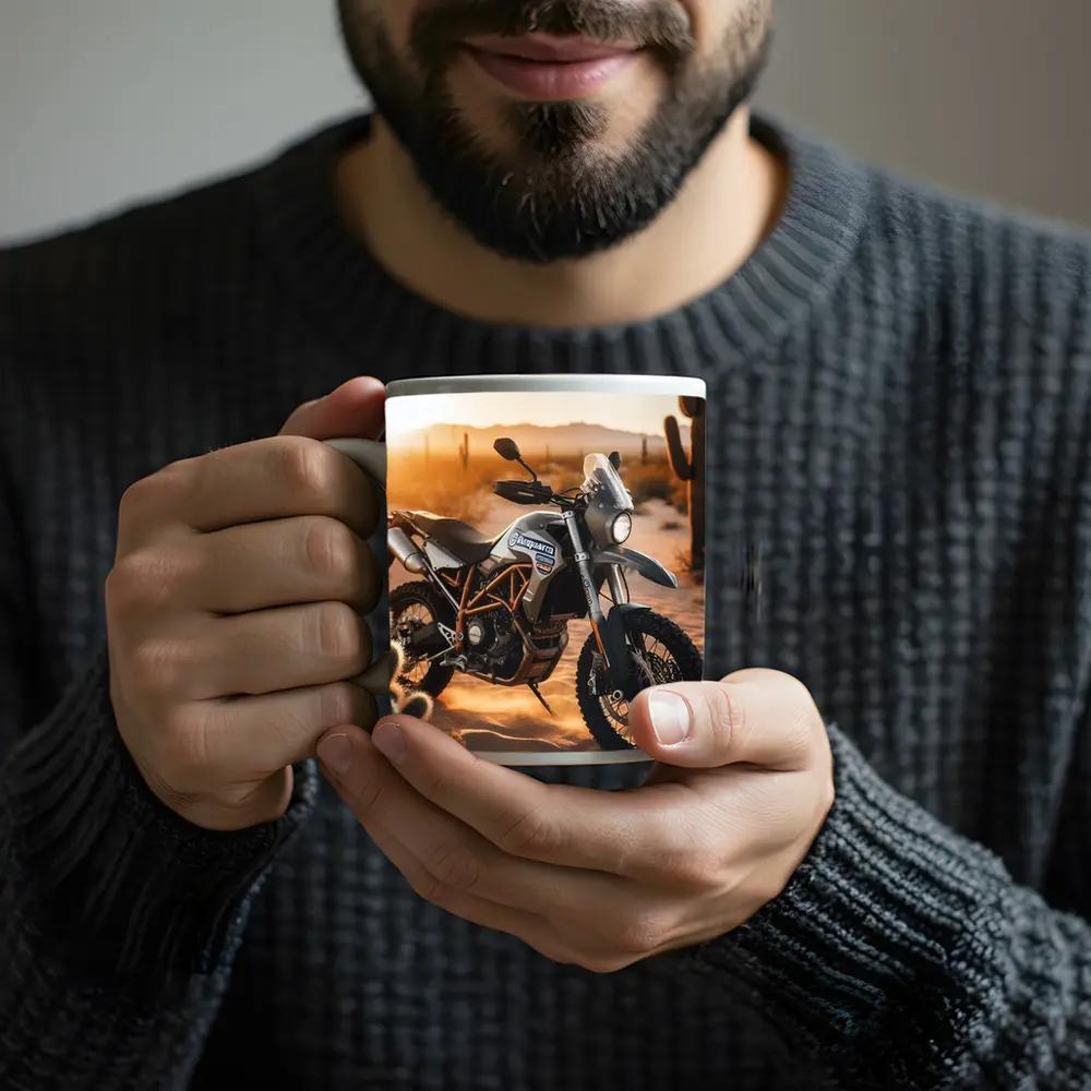 Husqvarna Adventure Dual Sport Bike Desert Sunset – Mugs