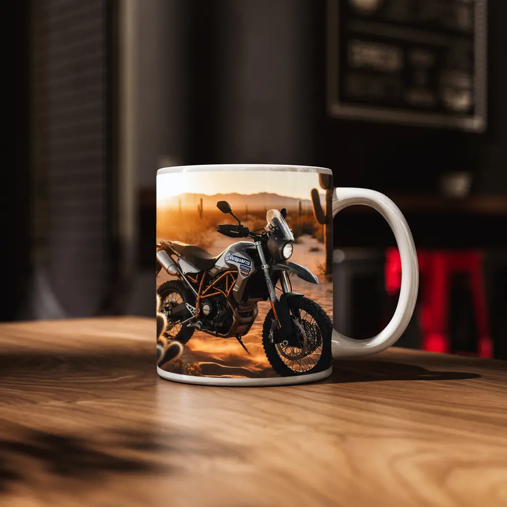 Husqvarna Adventure Dual Sport Bike Desert Sunset – Mugs