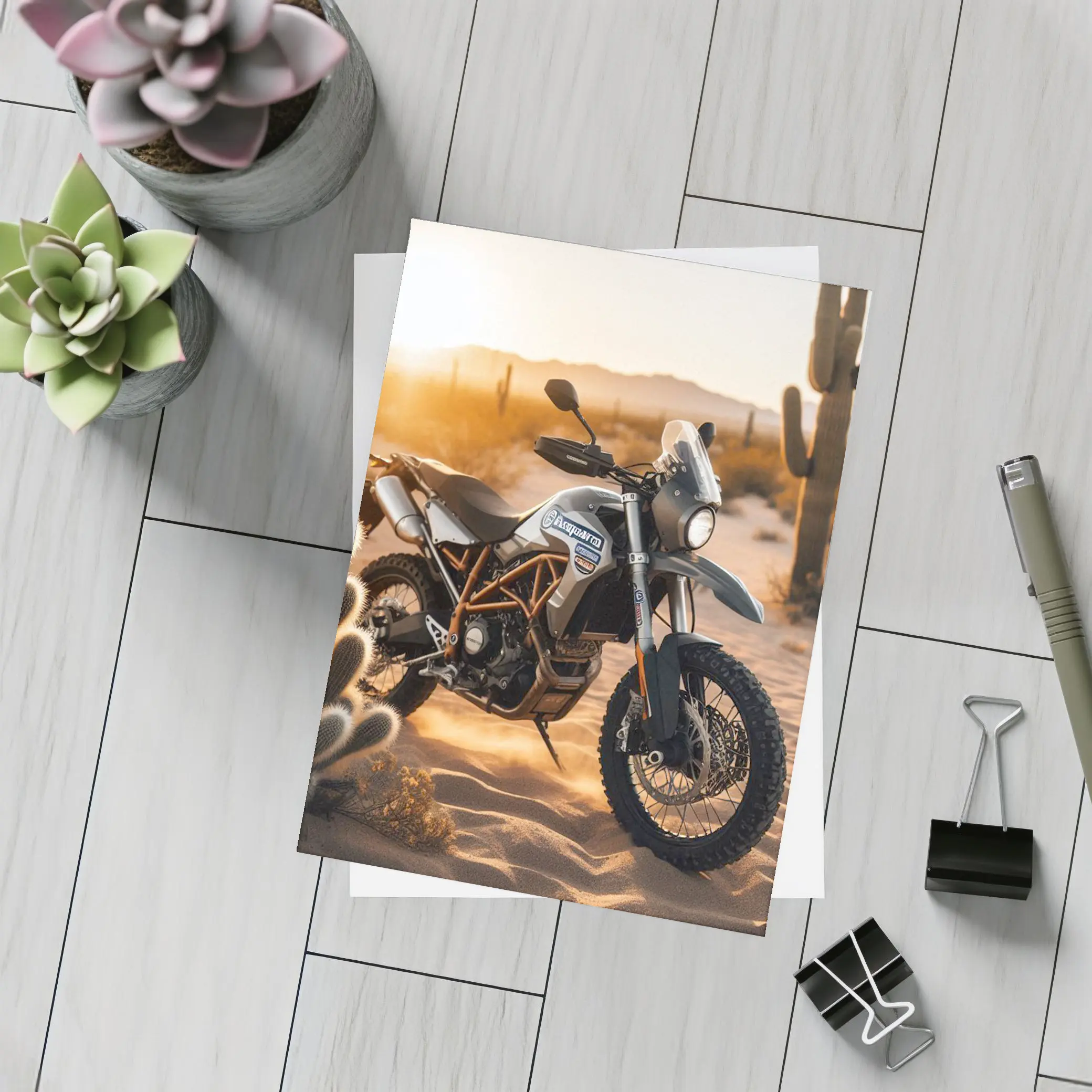 Husqvarna Adventure Dual Sport Bike Desert Sunset – Postcards