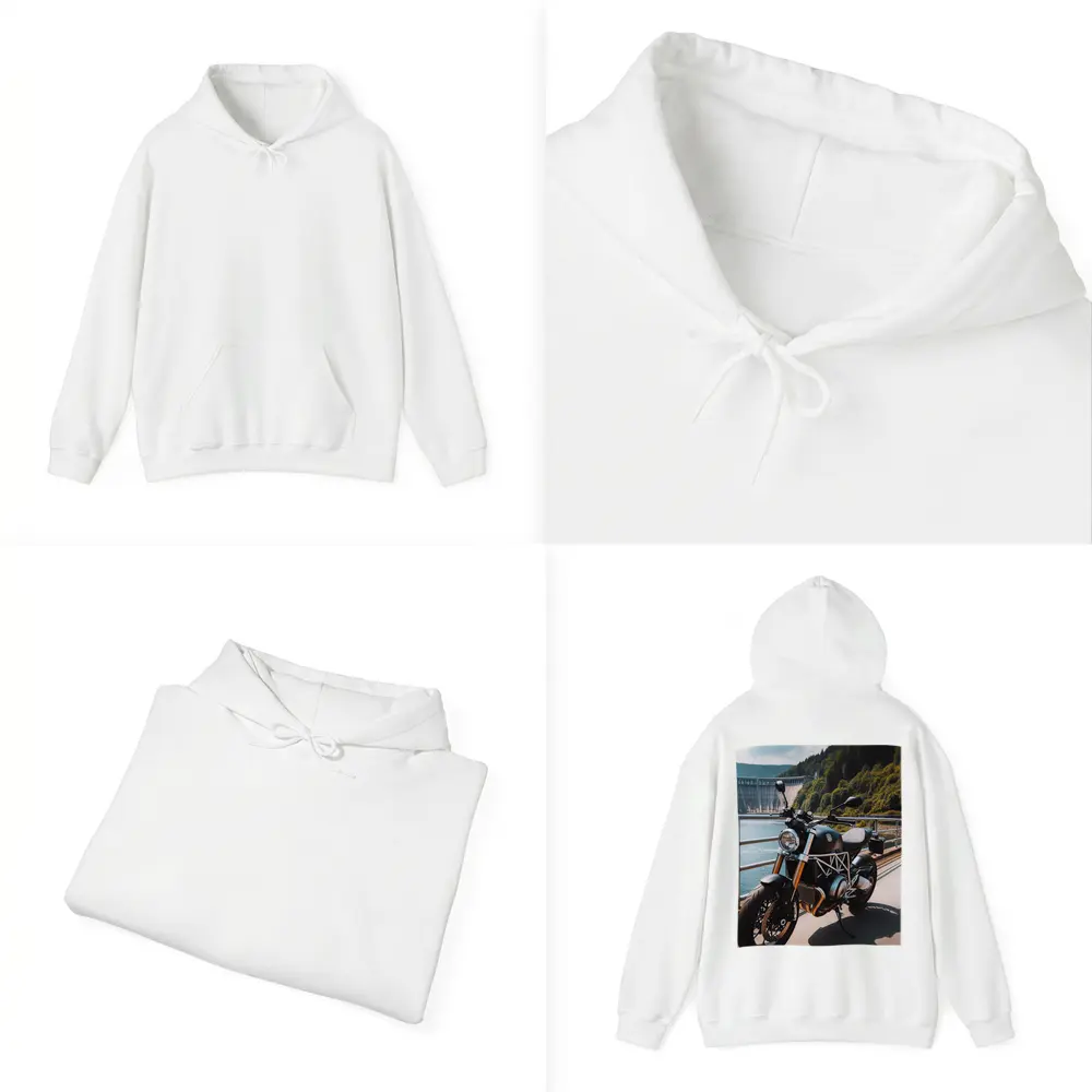 Husqvarna Naked Bike Parked By Dam – Hoodies