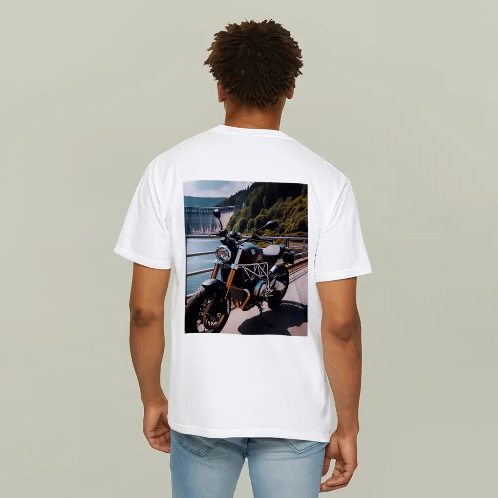 Husqvarna Naked Bike Parked By Dam – T-Shirts