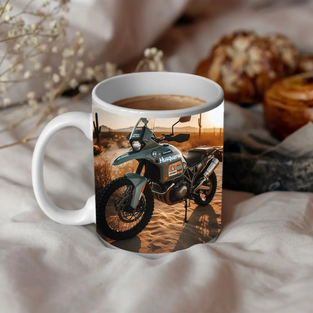 Husqvarna Adventure Dual Sport Bike Desert Sunset – Mugs