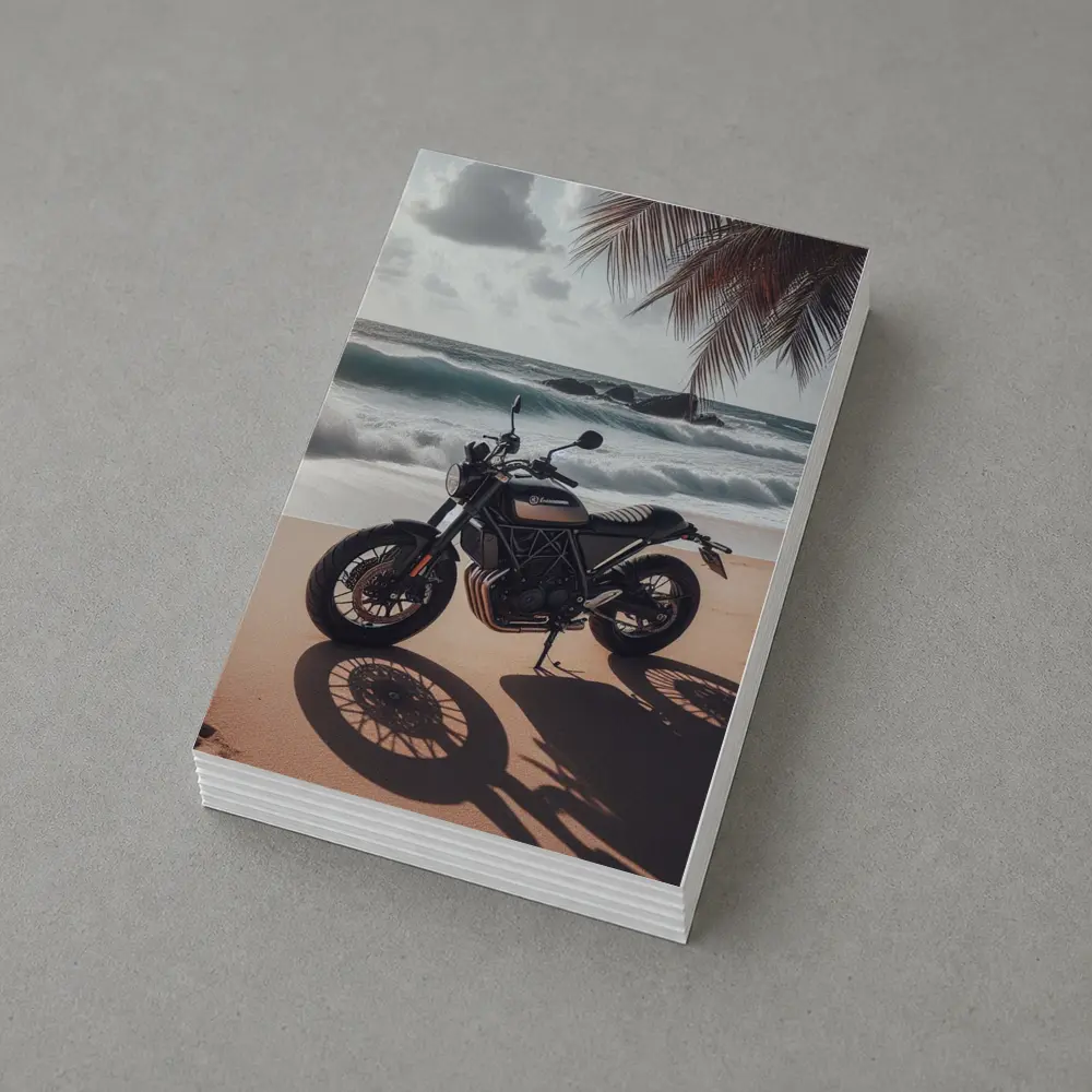 Husqvarna Scrambler Motorcycle Parked Tropical Beach – Postcards