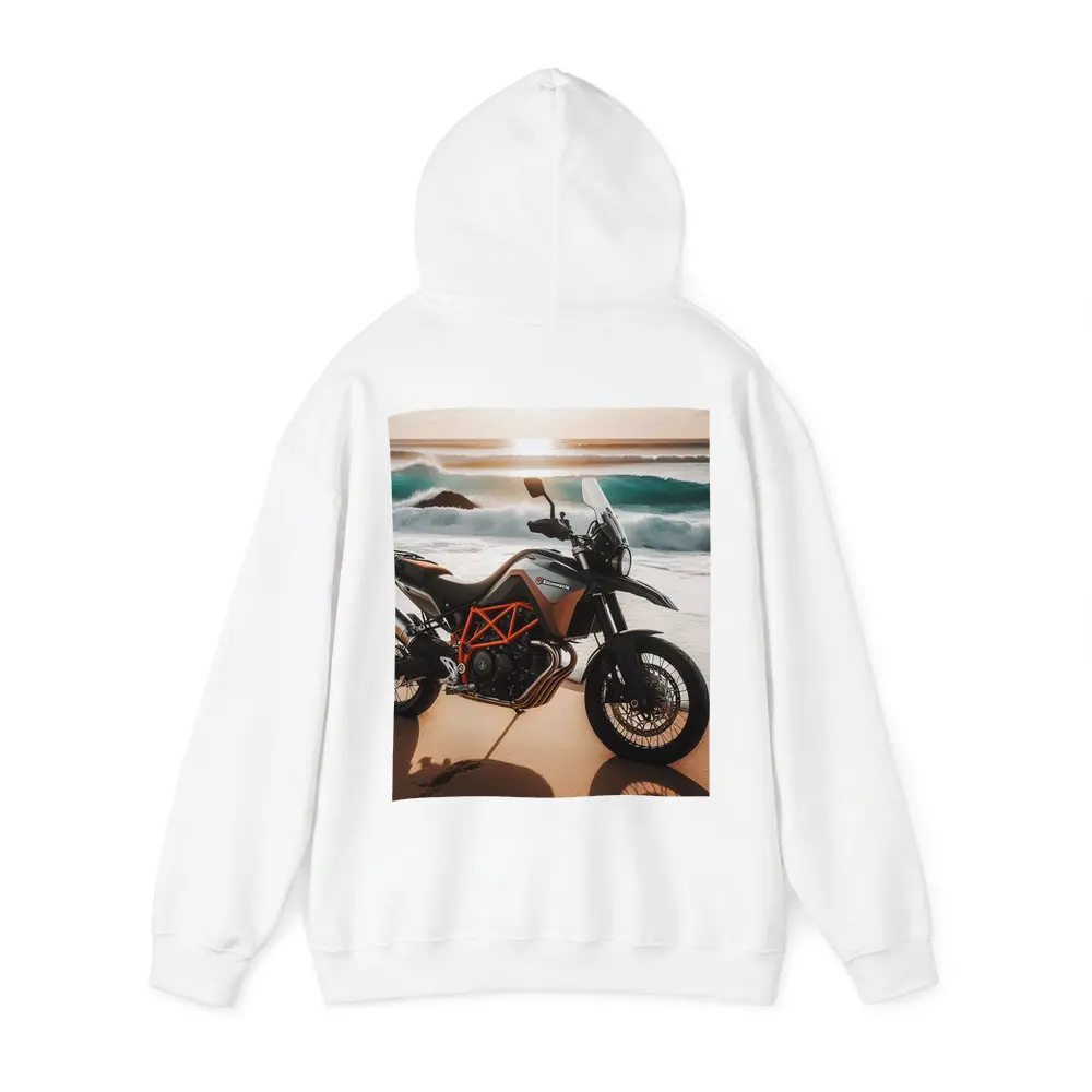 KTM Adventure Motorcycle Parked On Beach – Hoodies