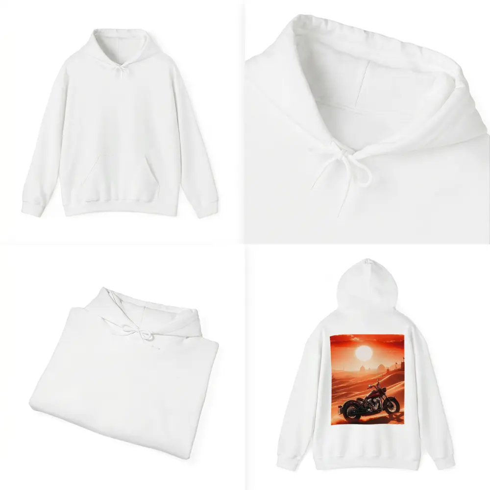 Harley Davidson Chopper Desert Sunset Scene – Hoodies