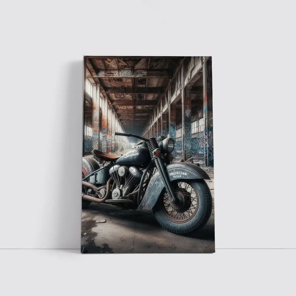 Indian Motorcycle Abandoned Factory Graffiti Walls – Wall Art