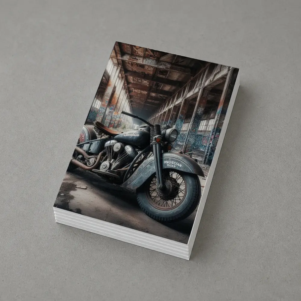 Indian Motorcycle Abandoned Factory Graffiti Walls – Postcards