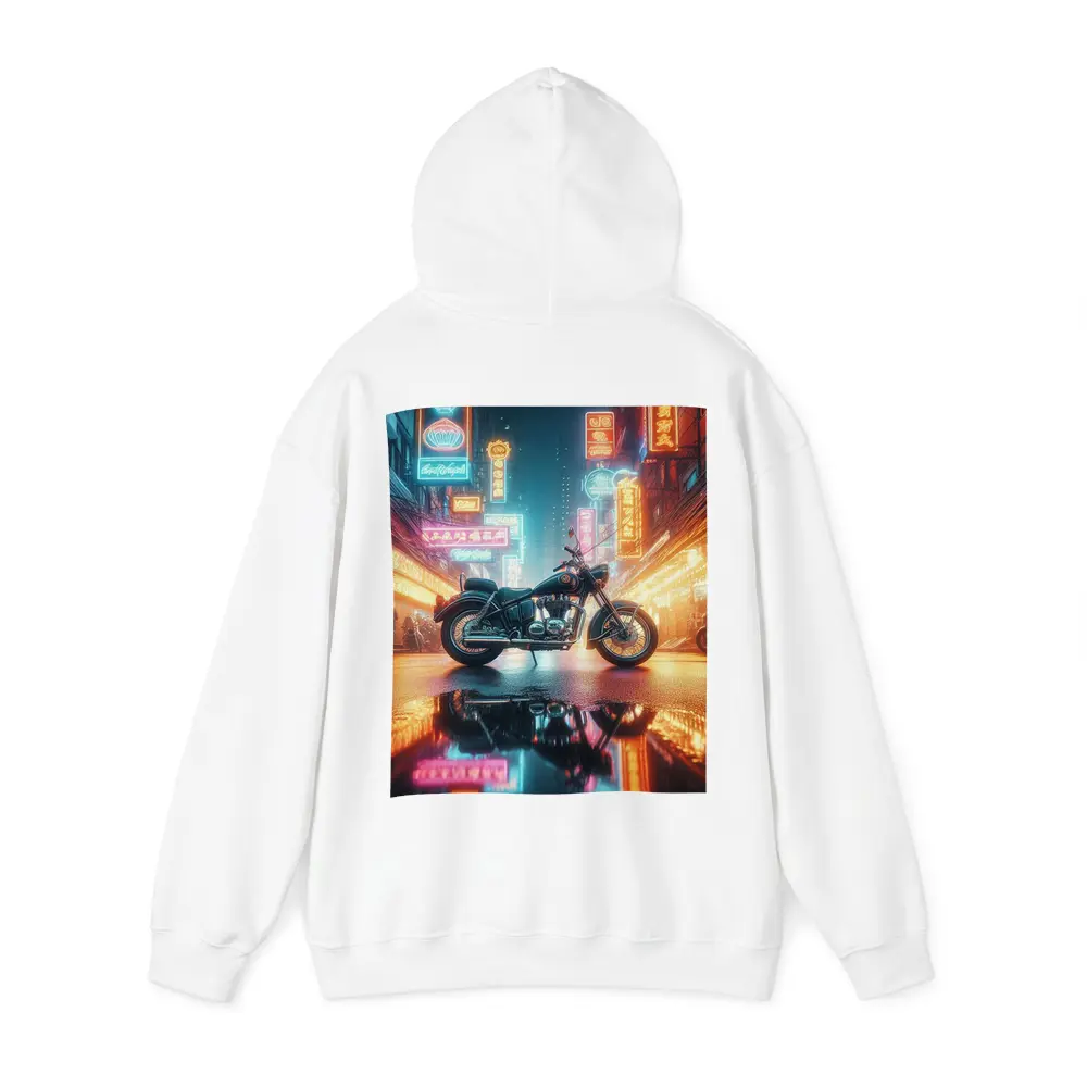 Classic Cruiser Motorcycle Neon City Night – Hoodies