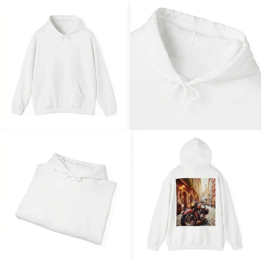 Classic Cruiser Motorcycle Cobblestone European Street – Hoodies