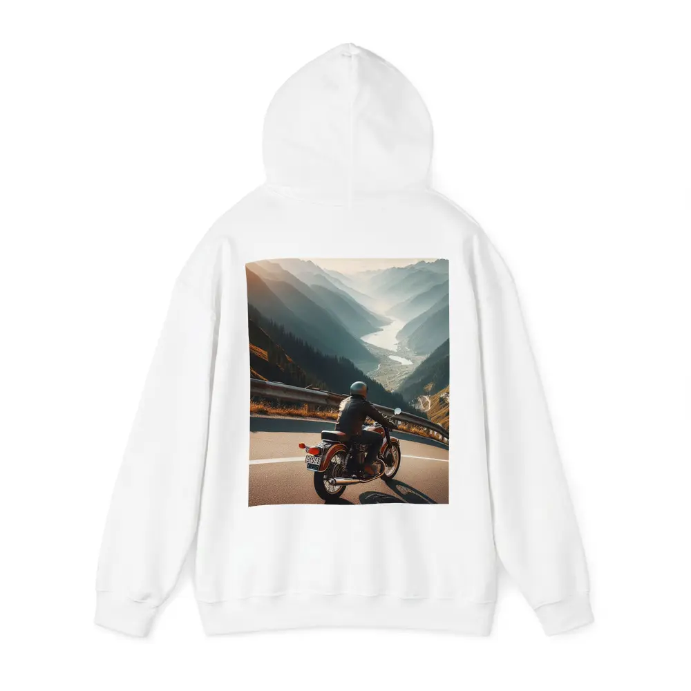 Vintage Cafe Racer Motorcycle Mountain Valley Road – Hoodies