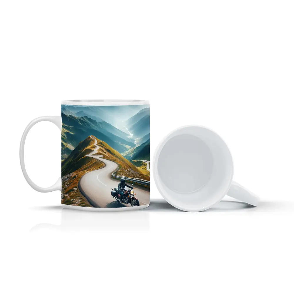 Cruiser Motorcycle Winding Mountain Road – Mugs