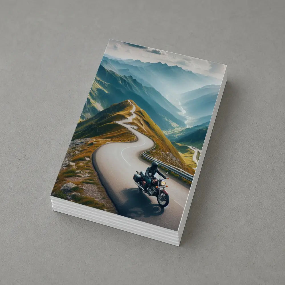 Cruiser Motorcycle Winding Mountain Road – Postcards