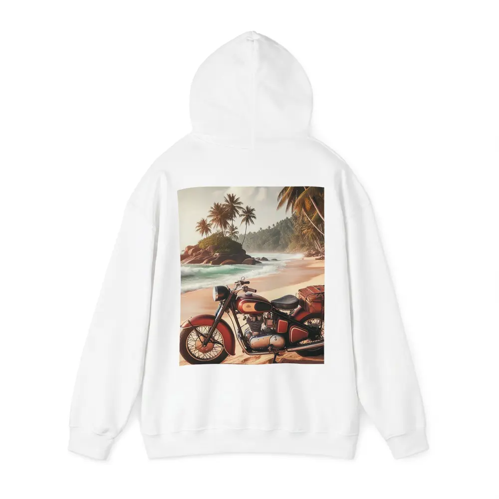 Vintage Red Cruiser Motorcycle Tropical Beach – Hoodies