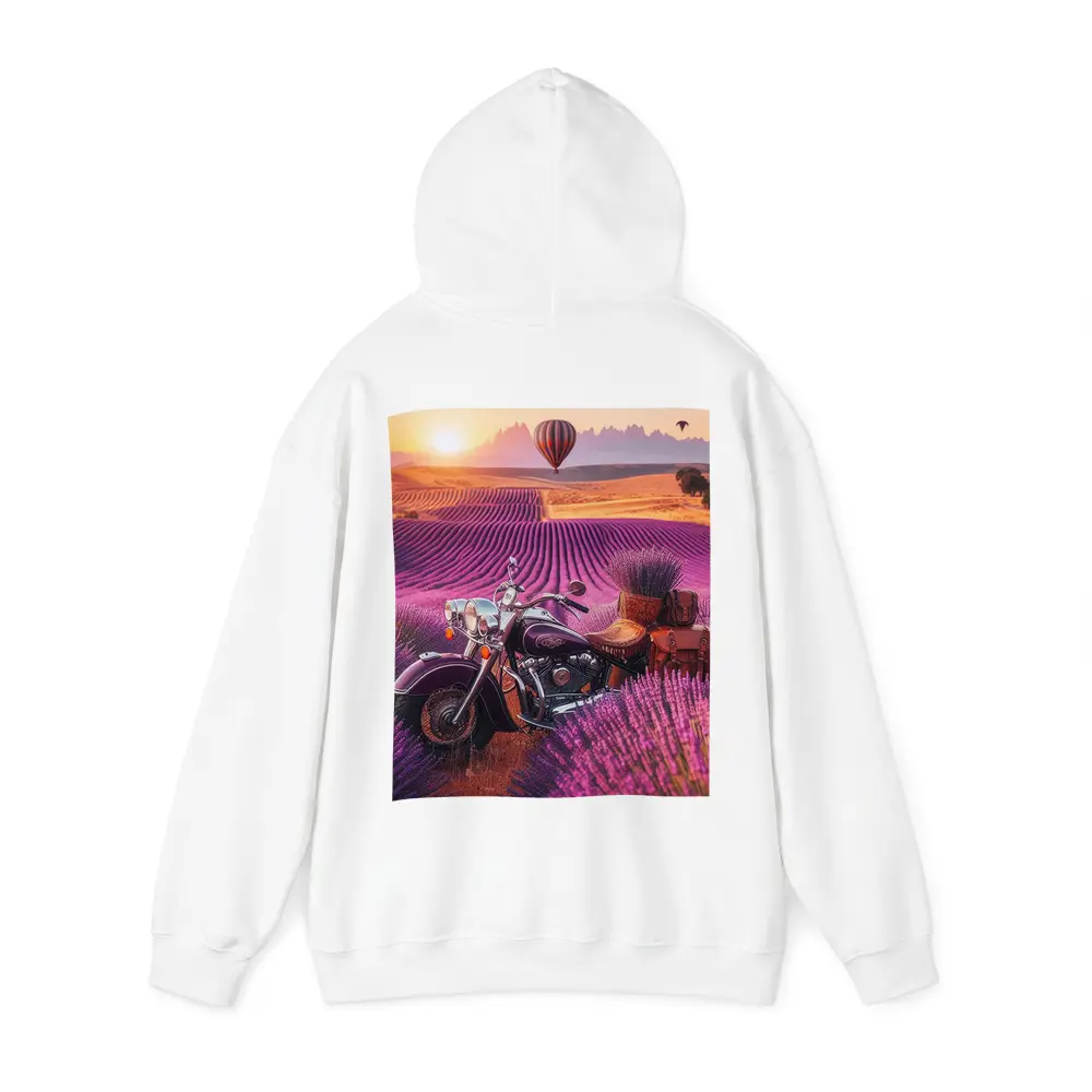 Indian Cruiser Motorcycle Lavender Field Sunset – Hoodies