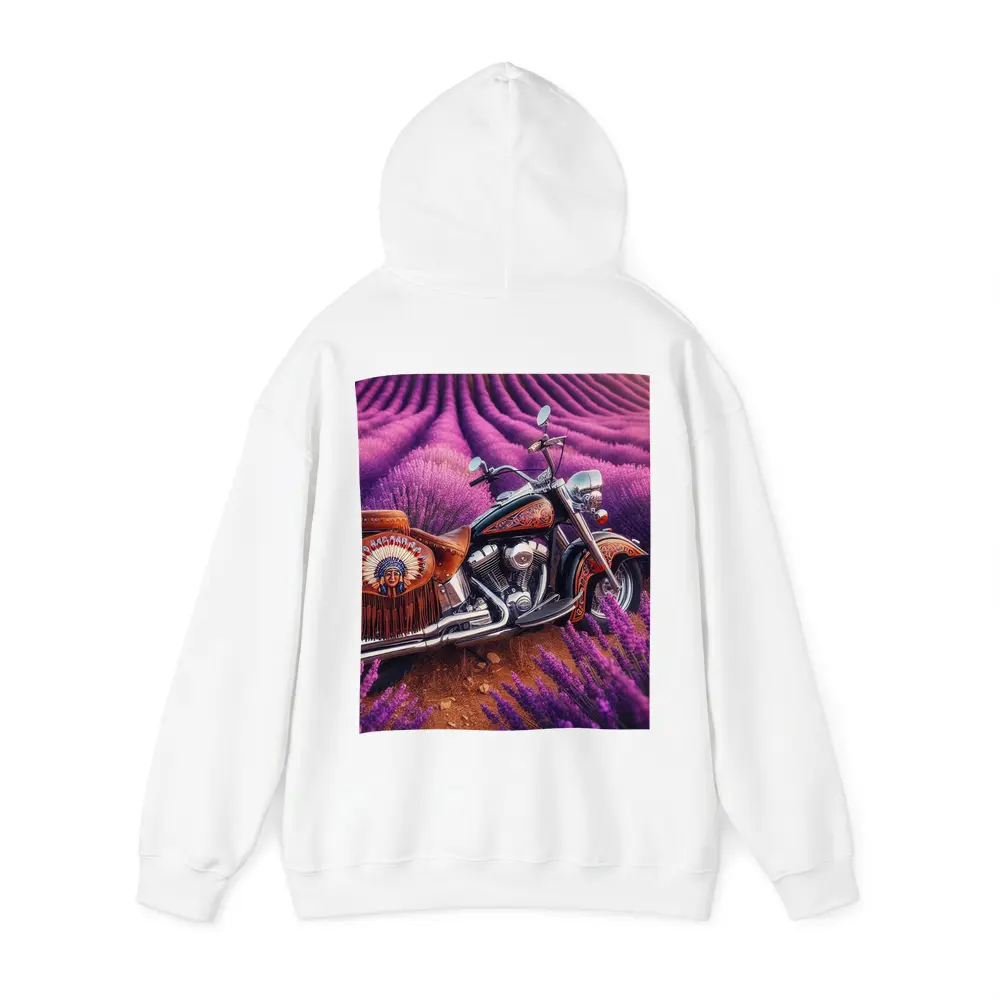 Indian Motorcycle Parked In Lavender Fields – Hoodies