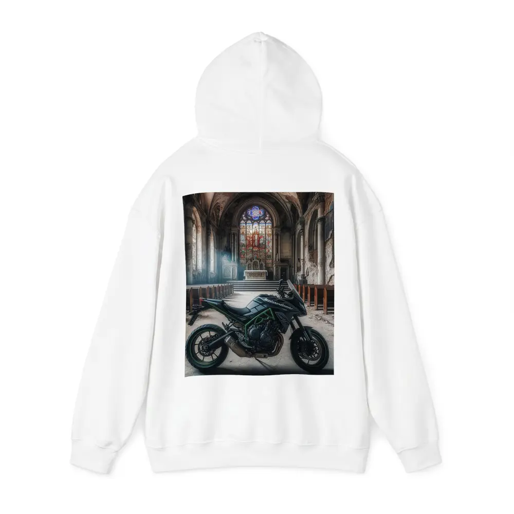 Kawasaki Naked Bike Abandoned Church Interior – Hoodies