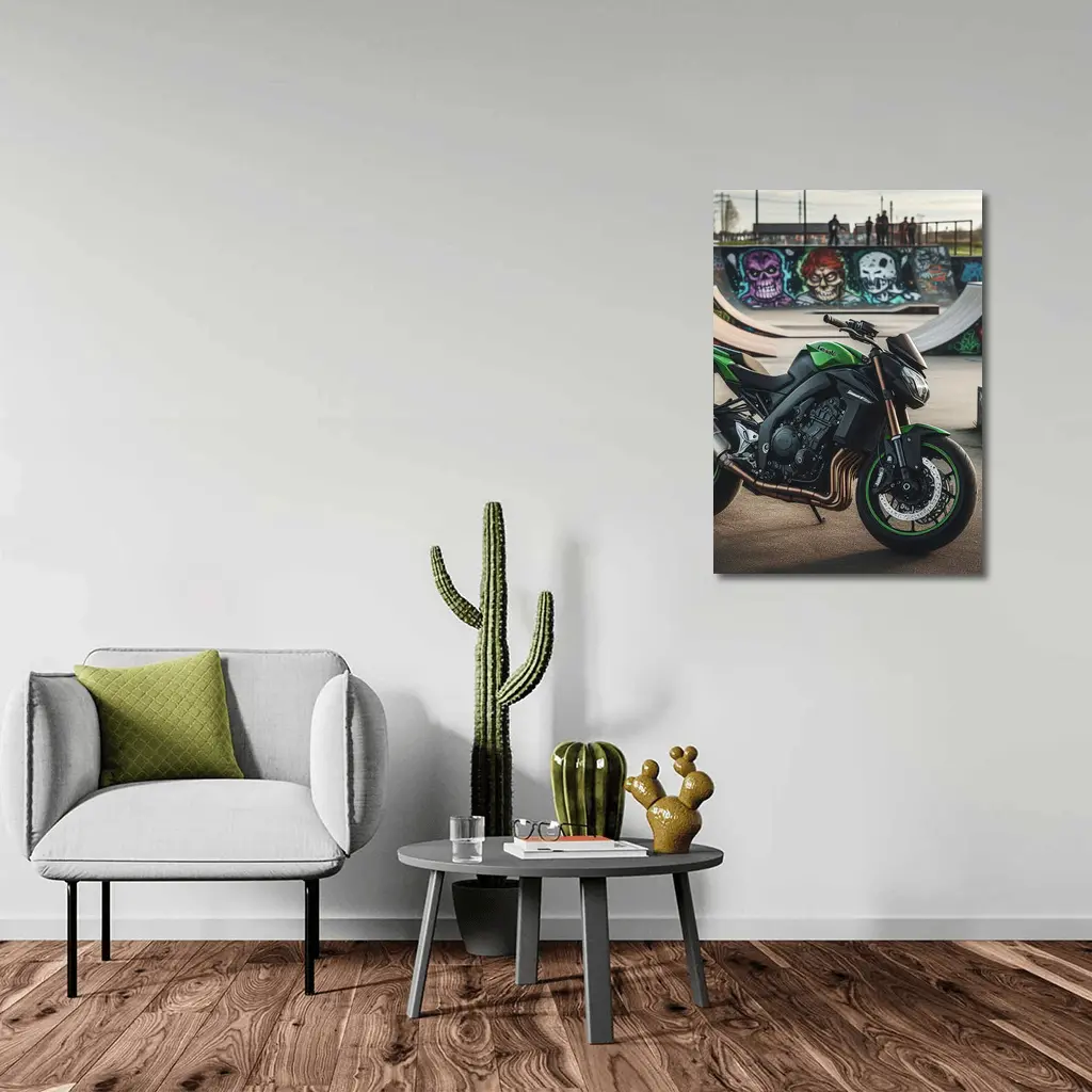 Kawasaki Naked Bike at Graffiti Skatepark – Wall Art