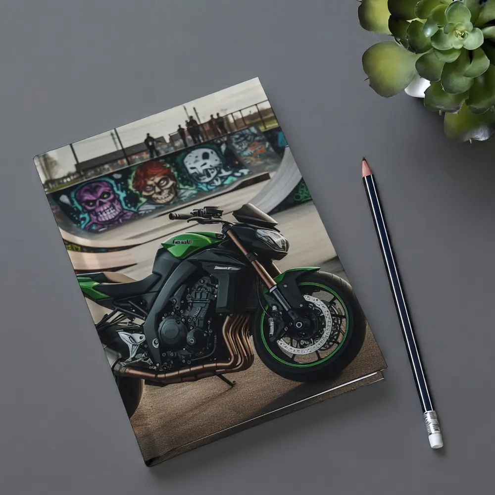Kawasaki Naked Bike at Graffiti Skatepark – Notebooks