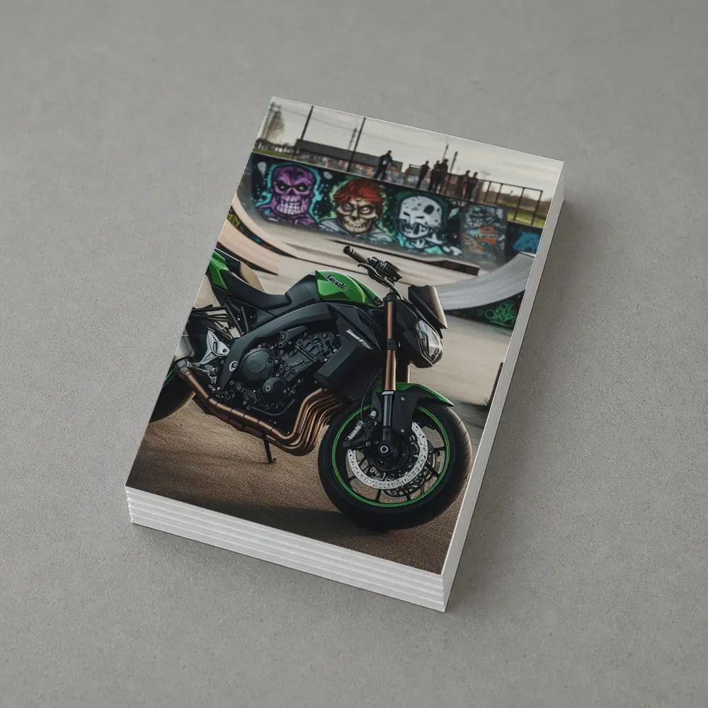 Kawasaki Naked Bike at Graffiti Skatepark – Postcards
