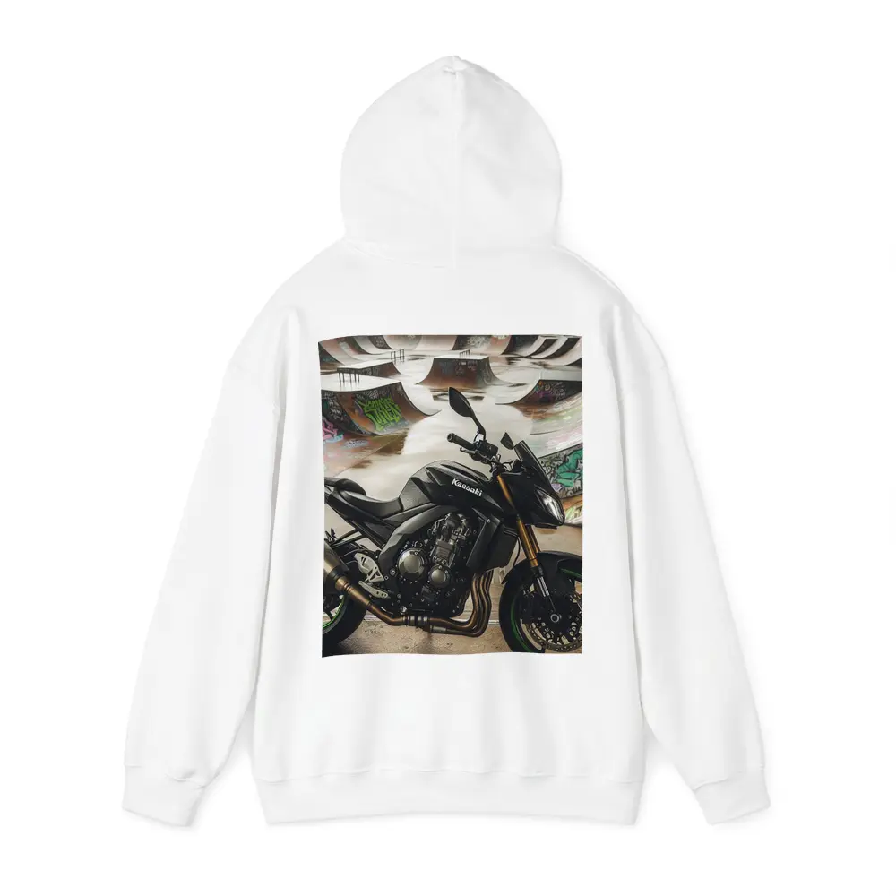 Kawasaki Naked Bike Skatepark Graffiti Background – Hoodies