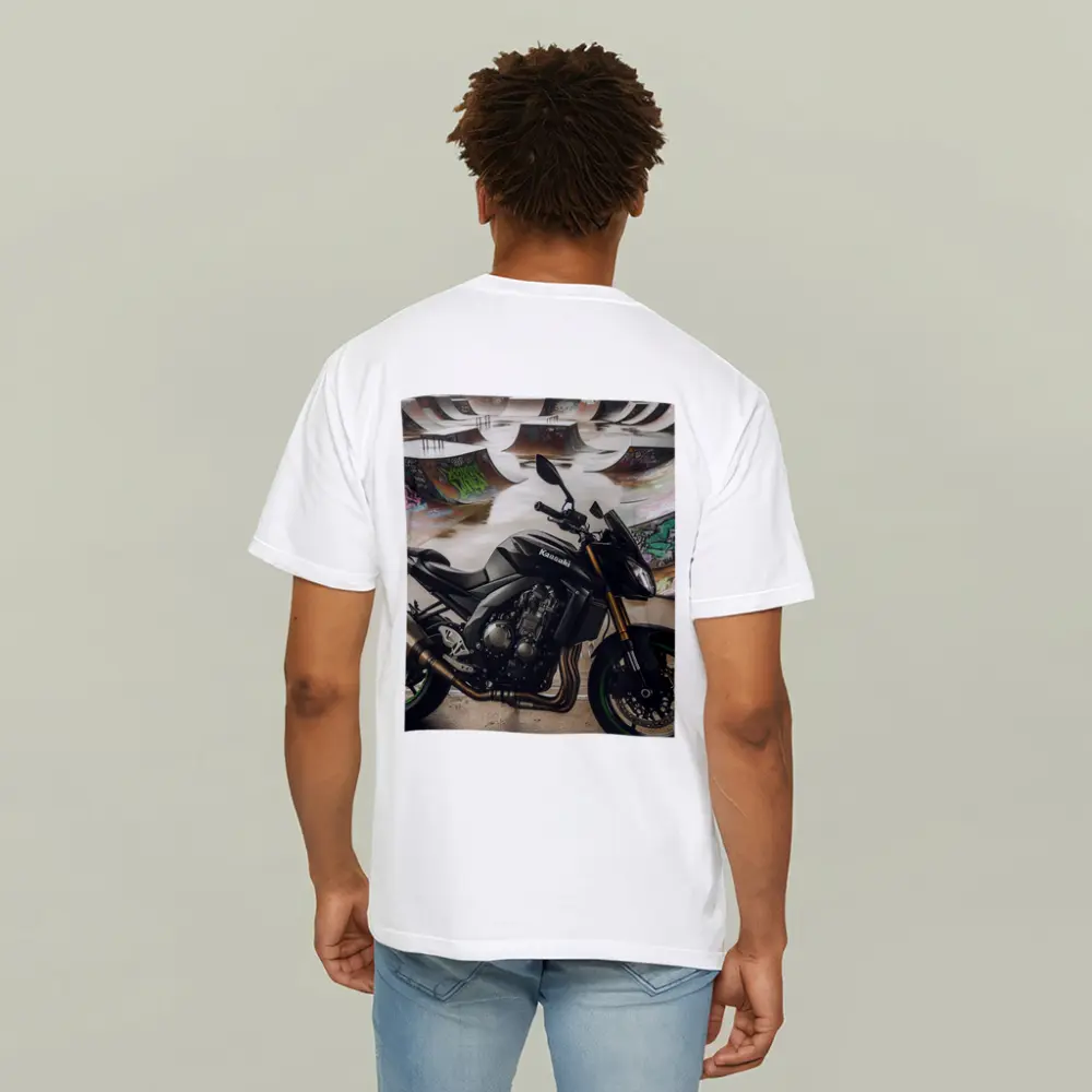 Kawasaki Naked Bike Skatepark Graffiti Background – T-Shirts